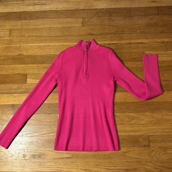Pink Sweater - Quarter Zip - Long Sleeves - S - Picture 3 of 9